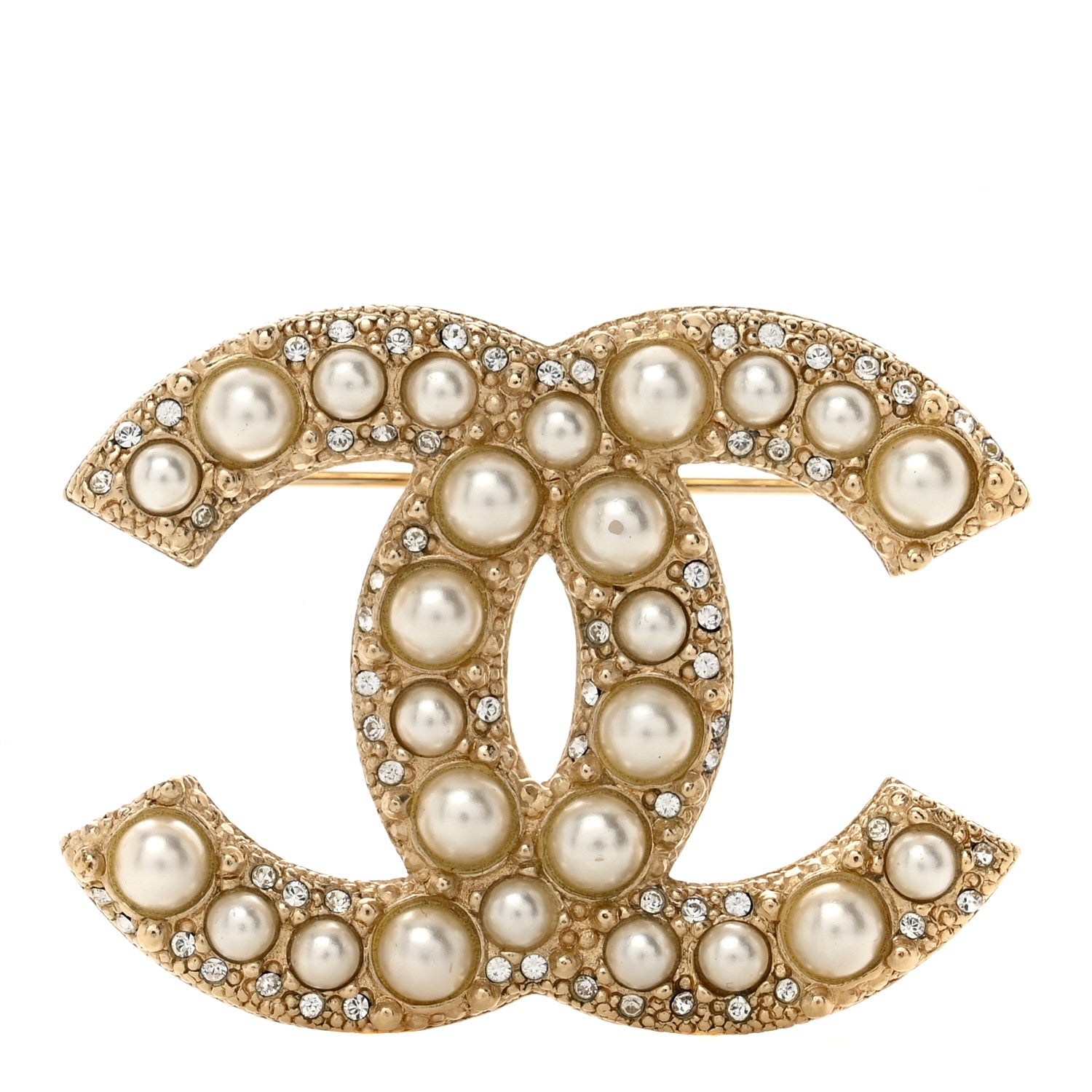 Chanel Pearl CC Brooch Gold 1 of 4