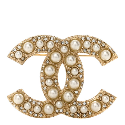 Chanel Pearl CC Brooch Gold 1 of 4
