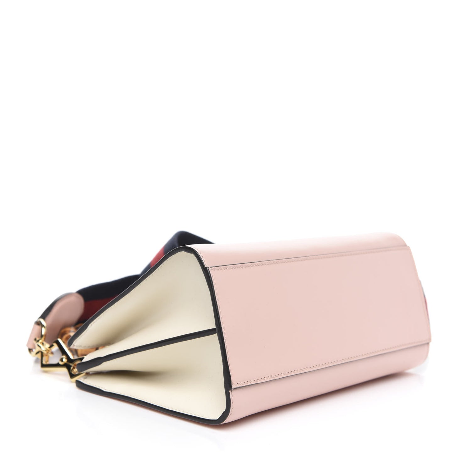 Nappa Bamboo Web Mini Nymphaea Top Handle Bag Perfect Pink Mystic White