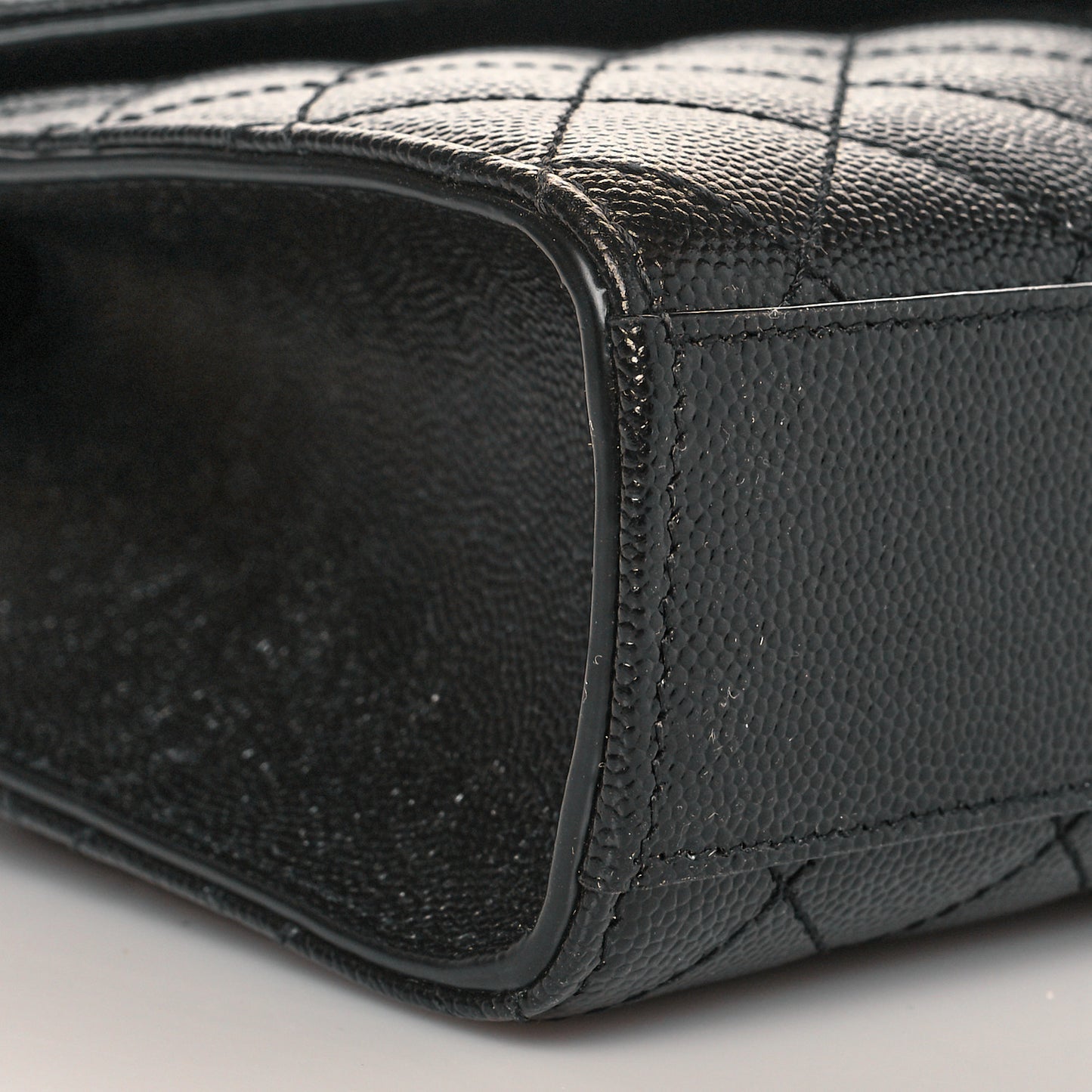 Grain De Poudre Textured Mixed Matelasse Triquilt Medium Monogram Satchel Black