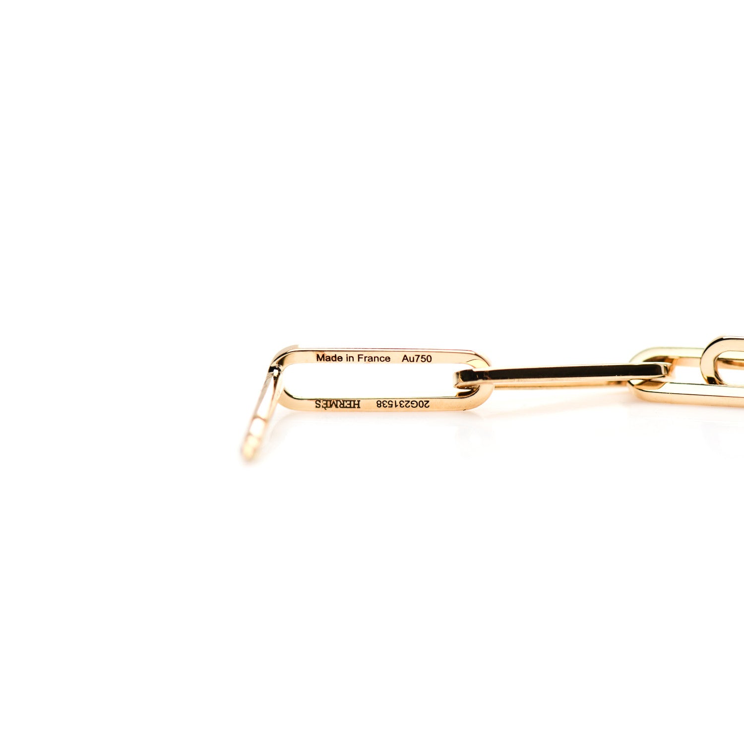 Hermes 18K Yellow Gold TPM Kelly Chaine Earrings 3 of 7
