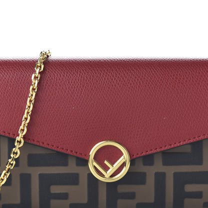 Fendi Vitello Cruise F is Fendi Bi-Color FF 1974 Embossed Continental Envelope Wallet On Chain Maya Black Fragola 10 of 11