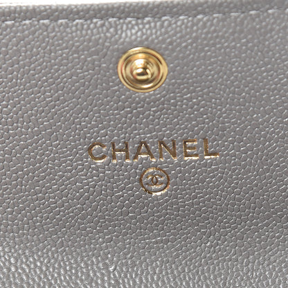Chanel Caviar Quilted Boy Flap Card Holder Grey 6 of 9
