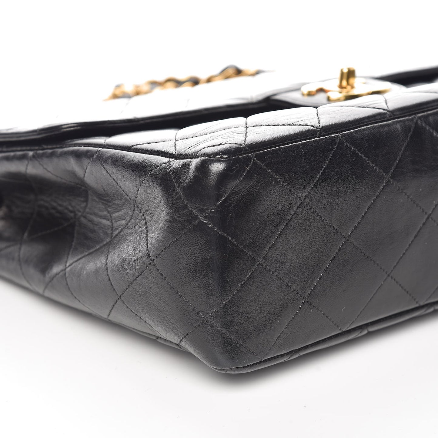 Lambskin Quilted Jumbo Single Flap Black
