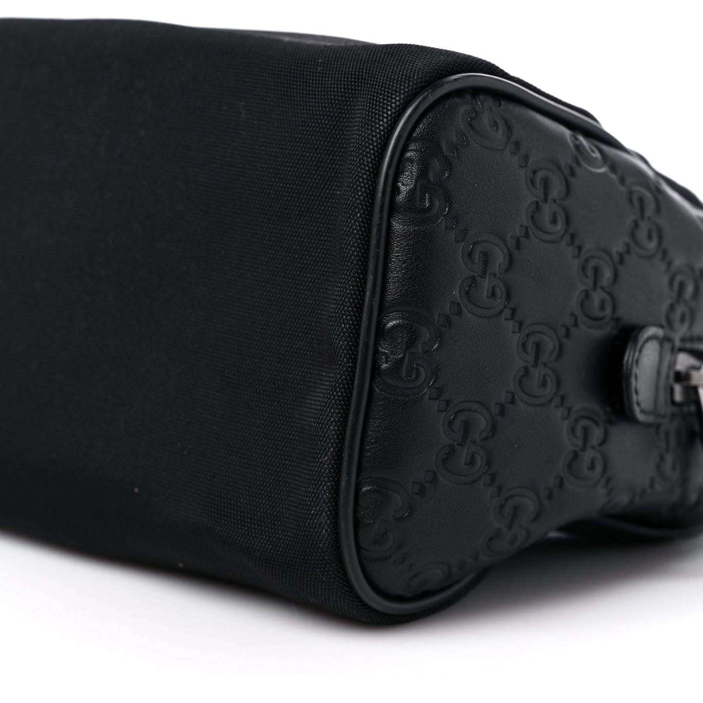 Nylon Guccissima Zip Top Pouch Black