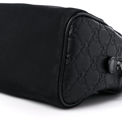 Gucci Nylon Guccissima Zip Top Pouch Black 9 of 12