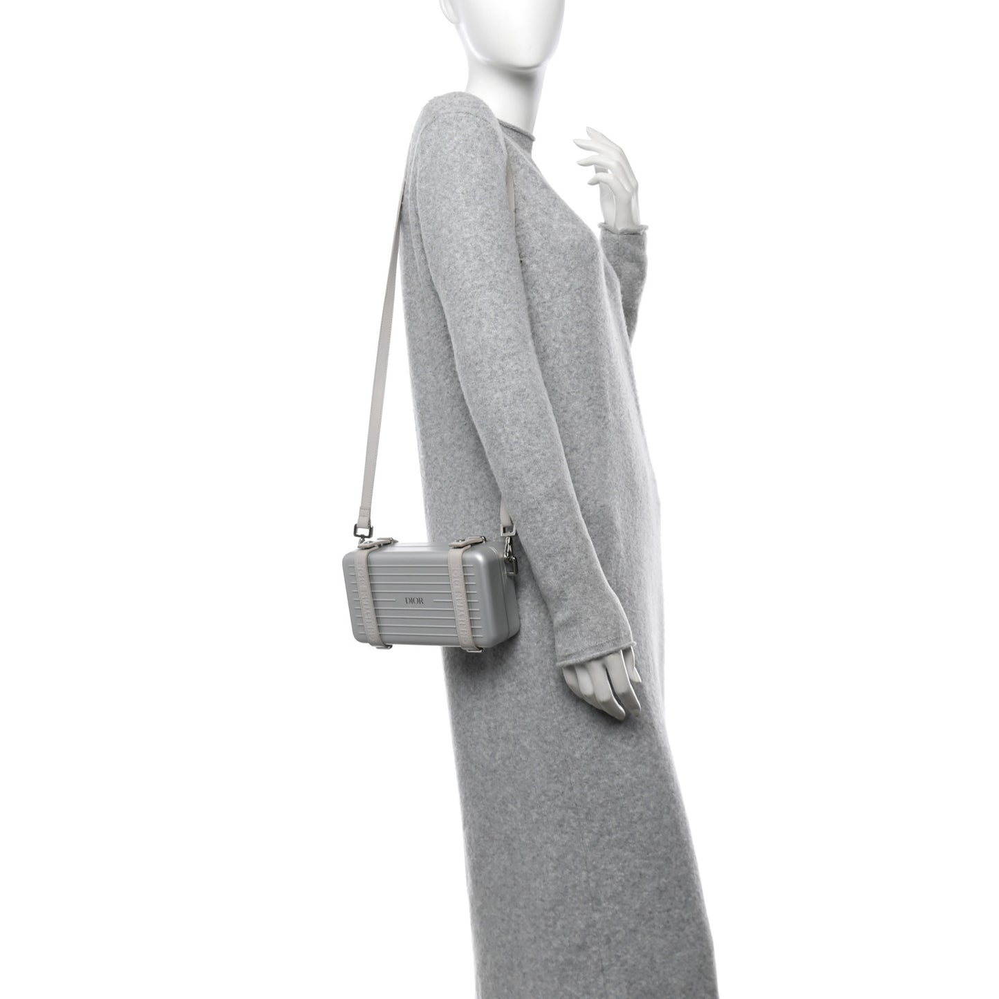 X RIMOWA Aluminum Personal Clutch On Strap Silver