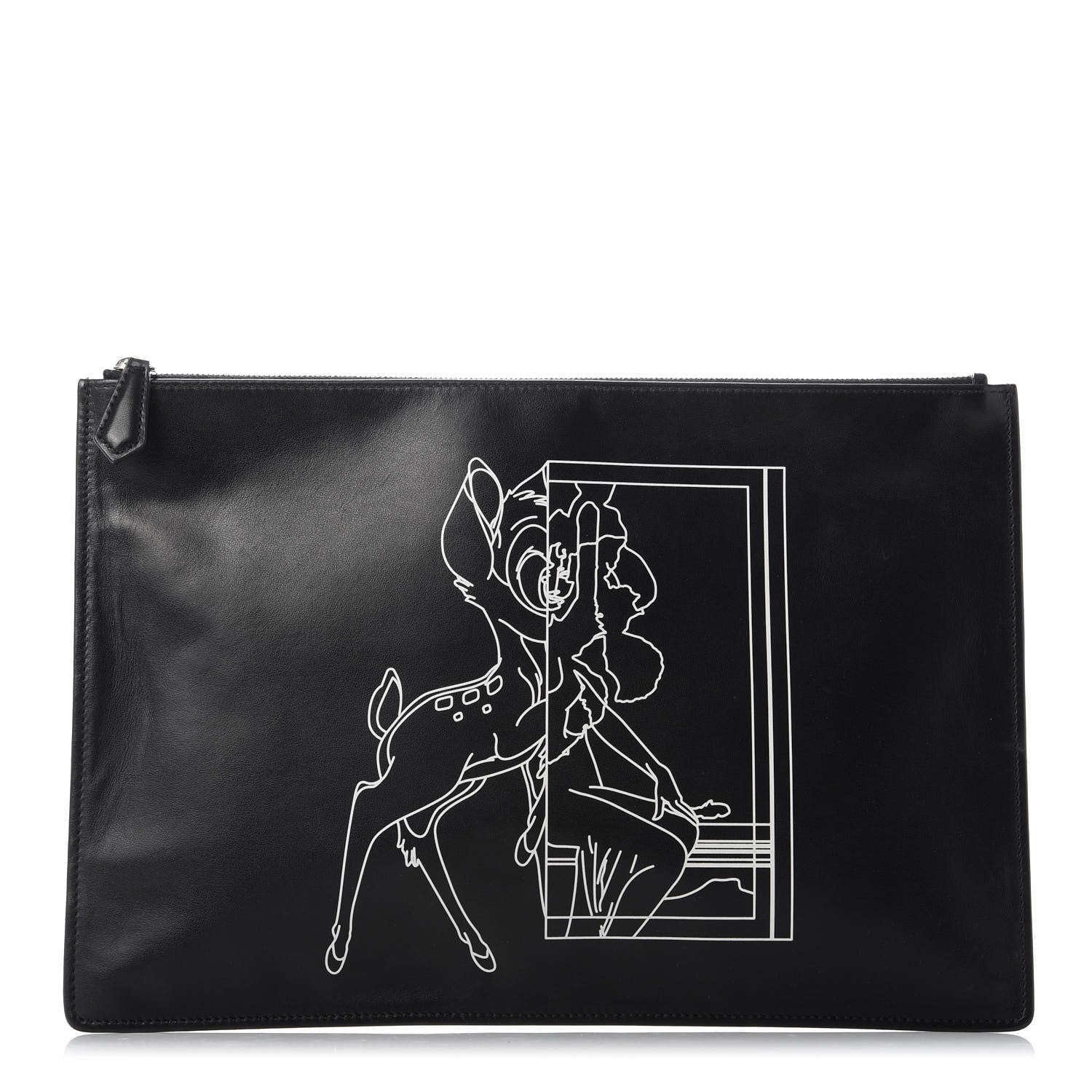 Givenchy Calfskin Bambi Print Large Cosmetic Pouch Black 1 of 11