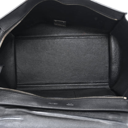 Celine Drummed Calfskin Suede Medium Trapeze Black 5 of 10