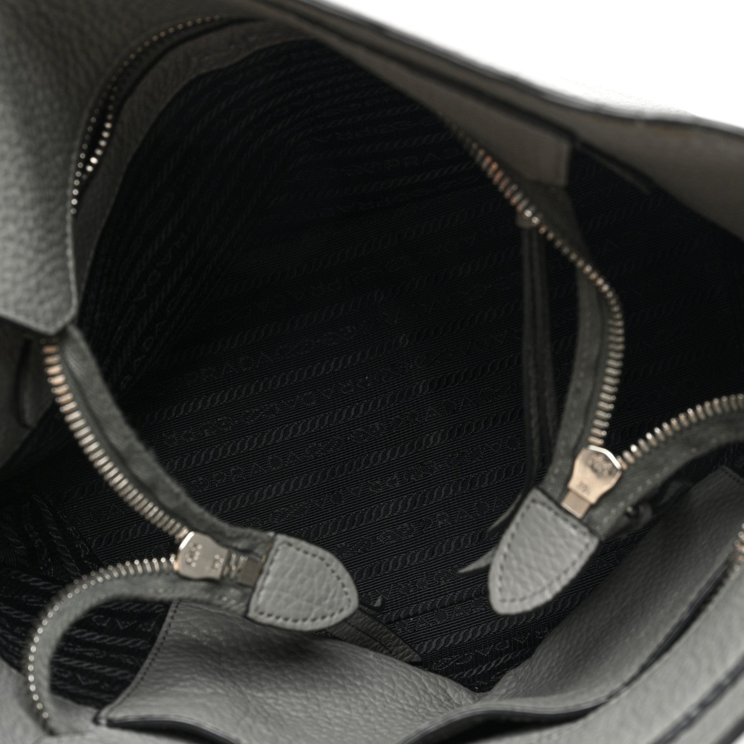 Prada Vitello Phenix Embossed Logo Hobo Argilla 5 of 9