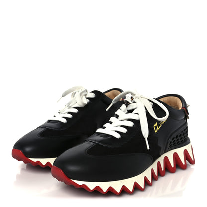 Christian Louboutin Calfskin Suede Patent Womens Loubishark Sneakers 39 Black Loubi 4 of 10