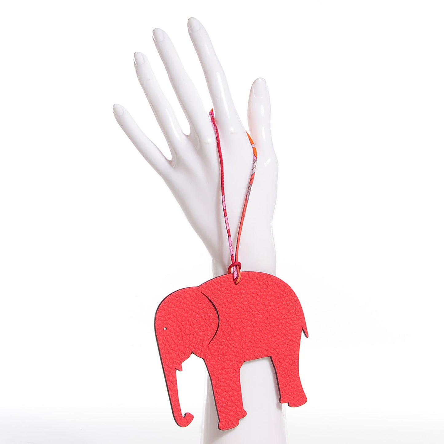 Epsom Togo Petit H Elephant Bag Charm Anemone Capucine