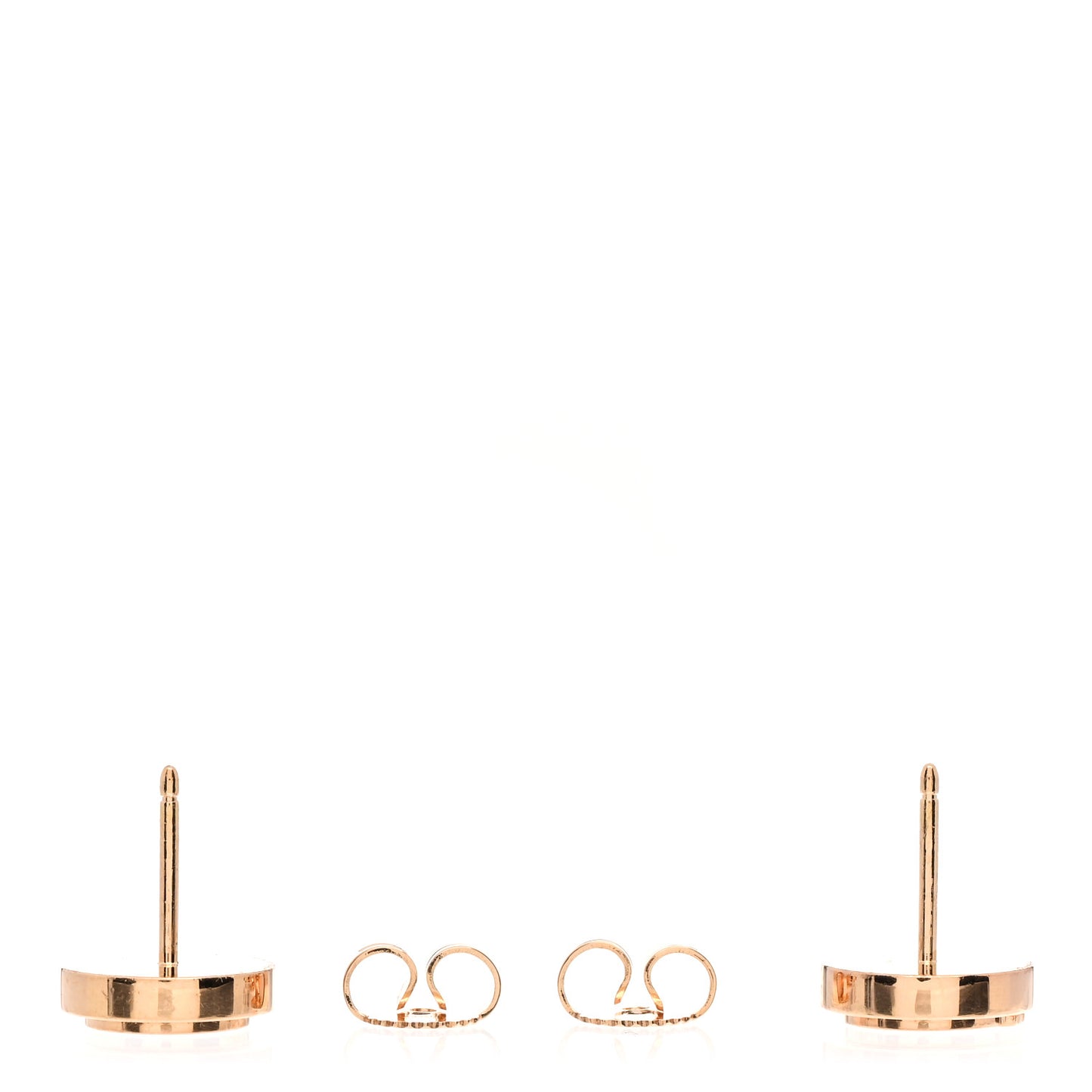 18K Rose Gold Mother of Pearl T Circle Earrings