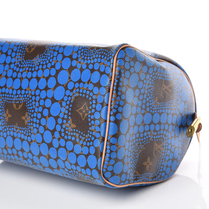 Louis Vuitton Monogram Kusama Town Speedy 30 Blue 9 of 13