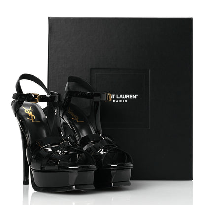 Saint Laurent Patent Tribute 105 Platform Sandals 37 Black 14 of 14
