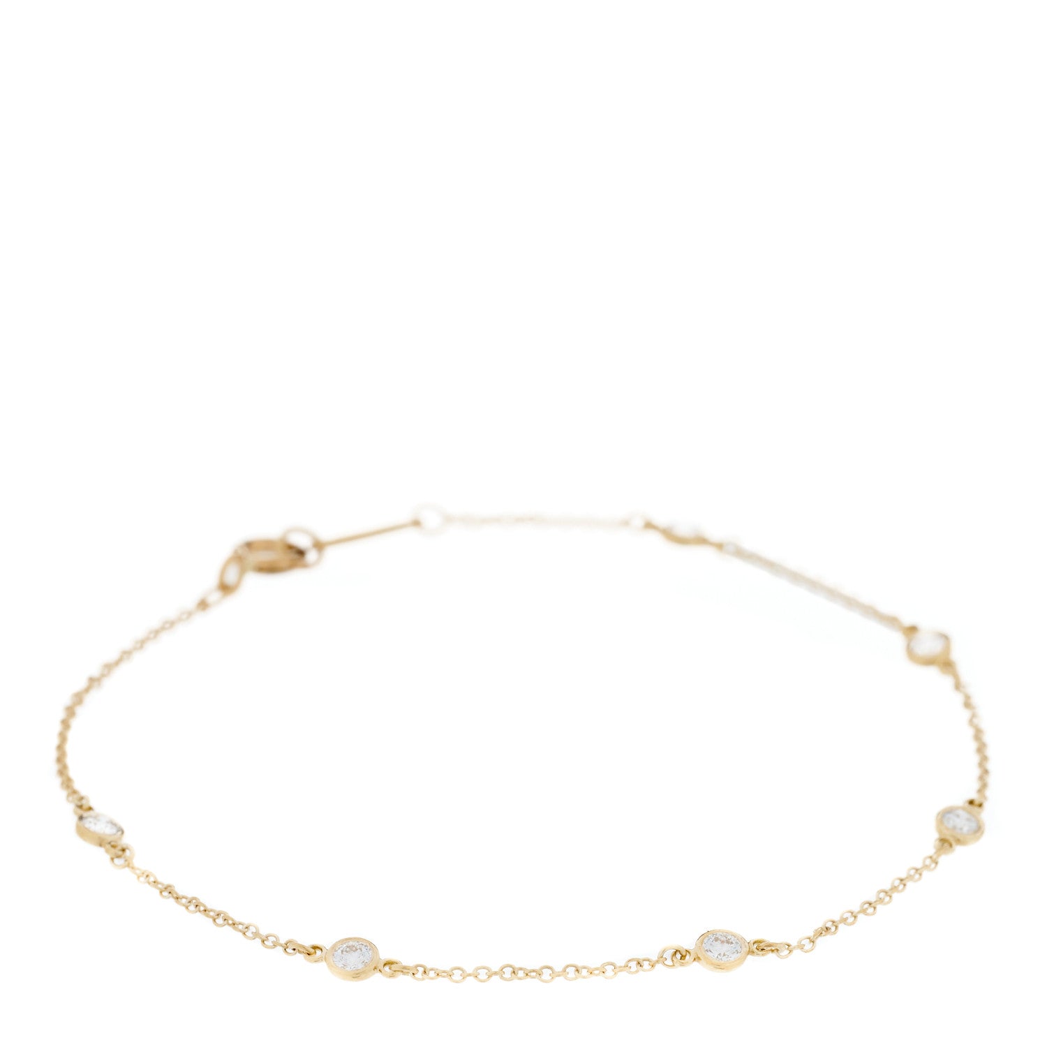 Tiffany 18K Yellow Gold Diamond .30ctw Elsa Peretti Diamonds by the Yard Station Bracelet 1 of 4