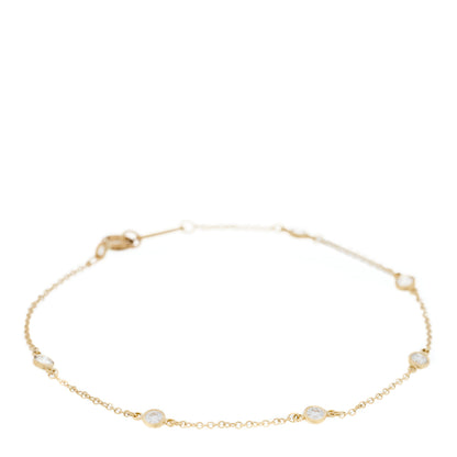 Tiffany 18K Yellow Gold Diamond .30ctw Elsa Peretti Diamonds by the Yard Station Bracelet 1 of 4