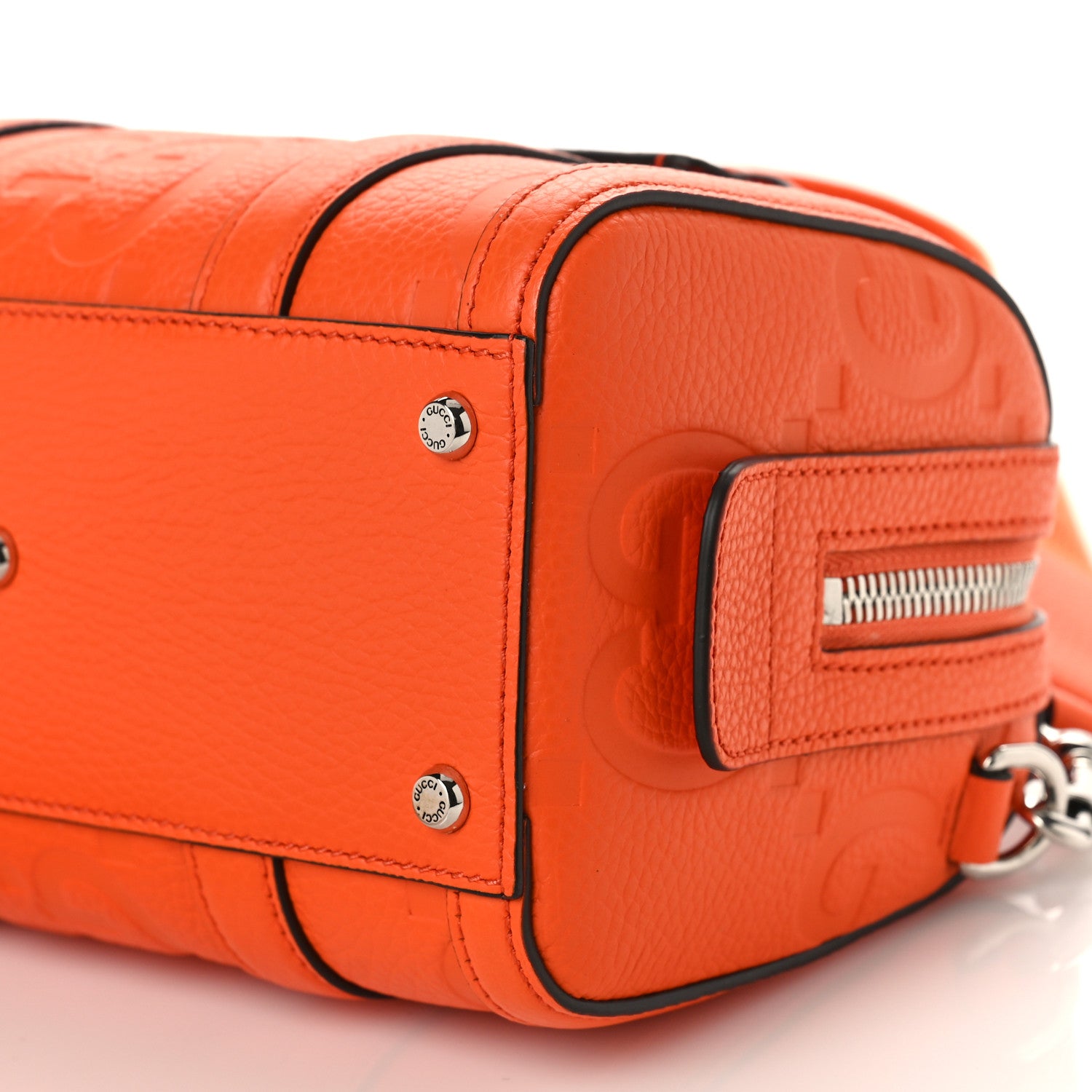 Gucci Piuma Calfskin Jumbo GG Embossed Mini Duffle Bag Good Orange 8 of 8