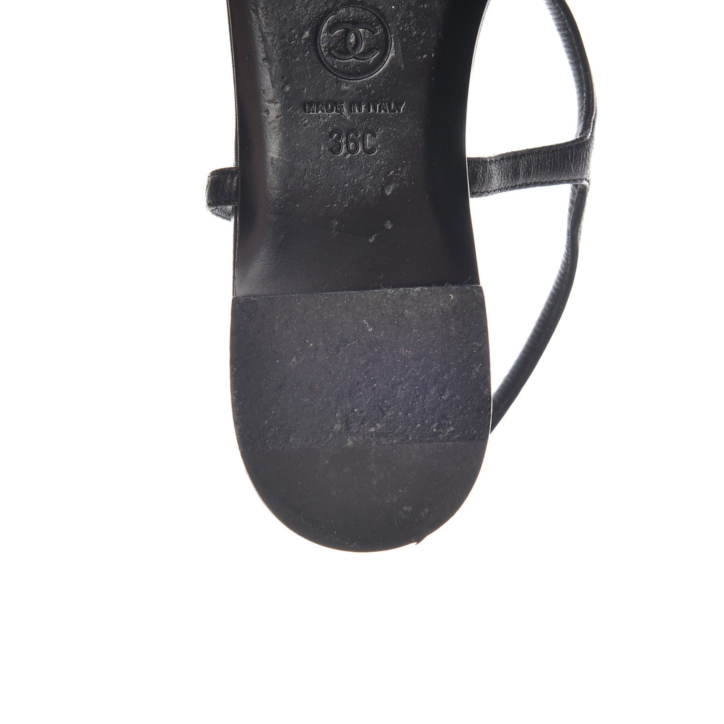 Lambskin Camellia Thong Sandals 36 Black White