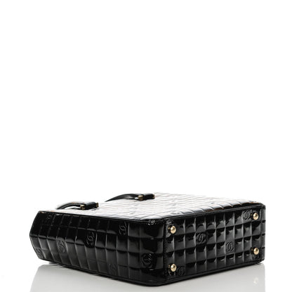 Chanel Patent Chocolate Bar Quilted Tote Black 4 of 7