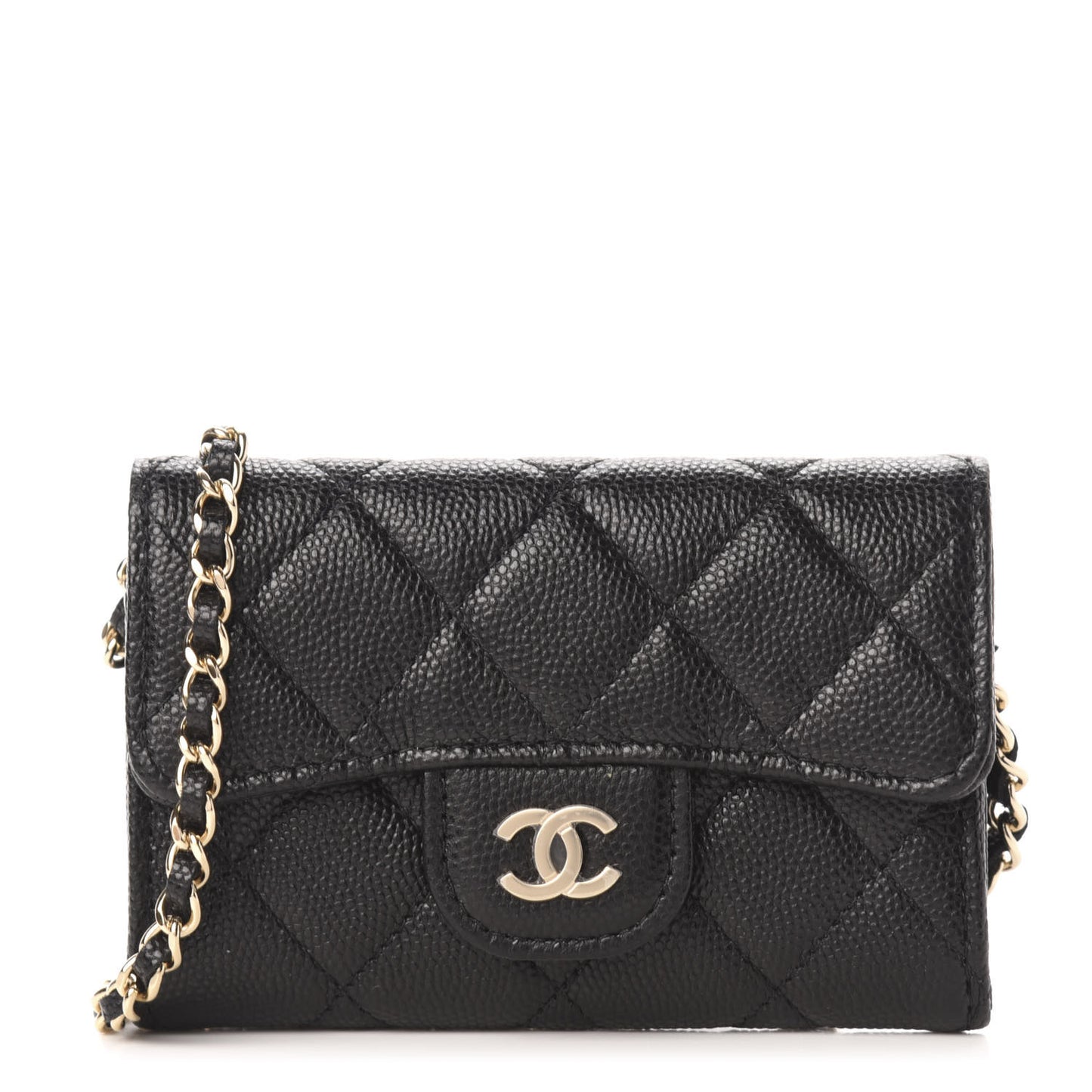 Caviar Quilted Flap Classic Belt Bag Black
