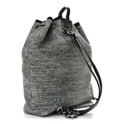 Chanel Canvas Large Deauville Backpack Charcoal 3 of 10