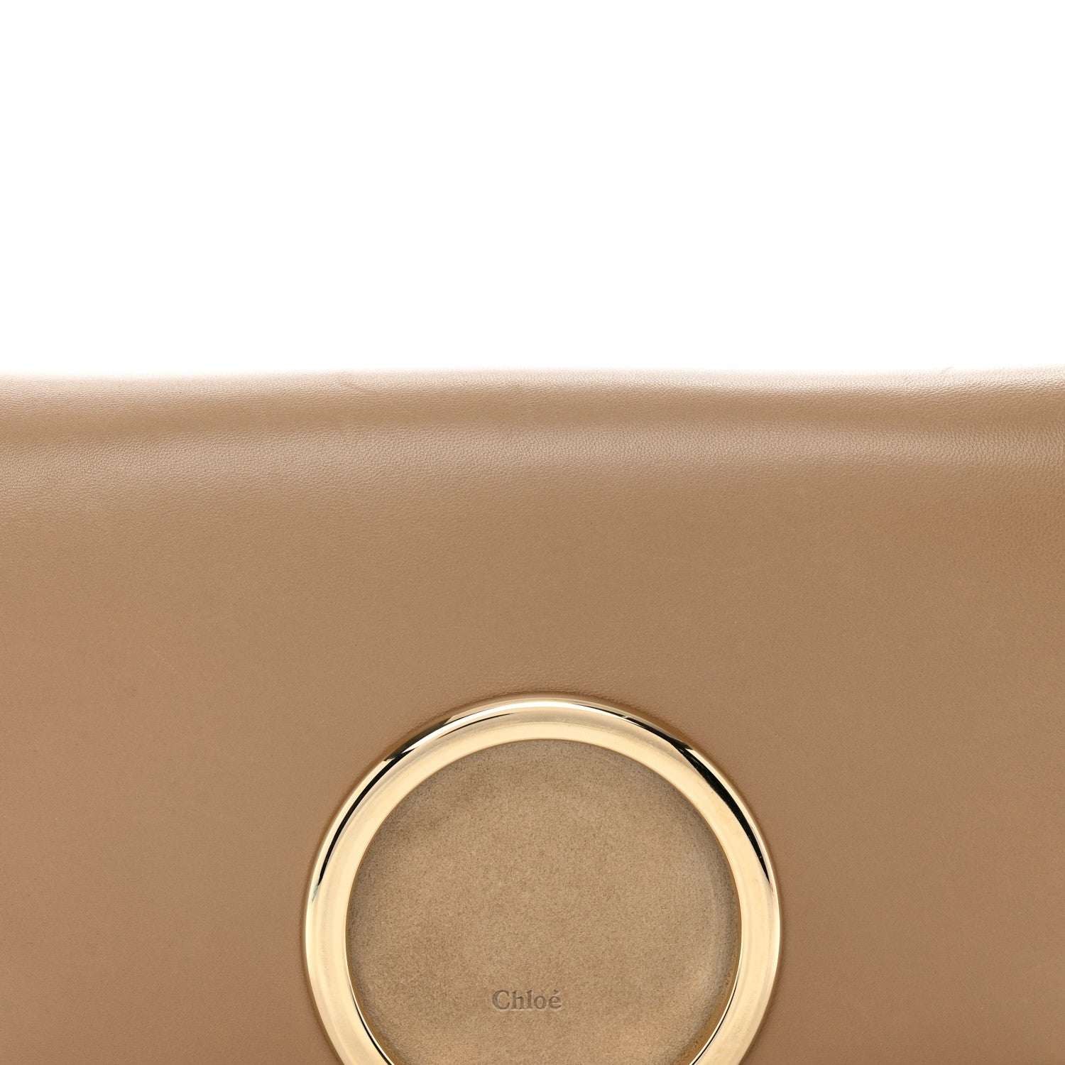 Chloe Calfskin Suede Gabrielle Clutch Cream Chestnut 8 of 17