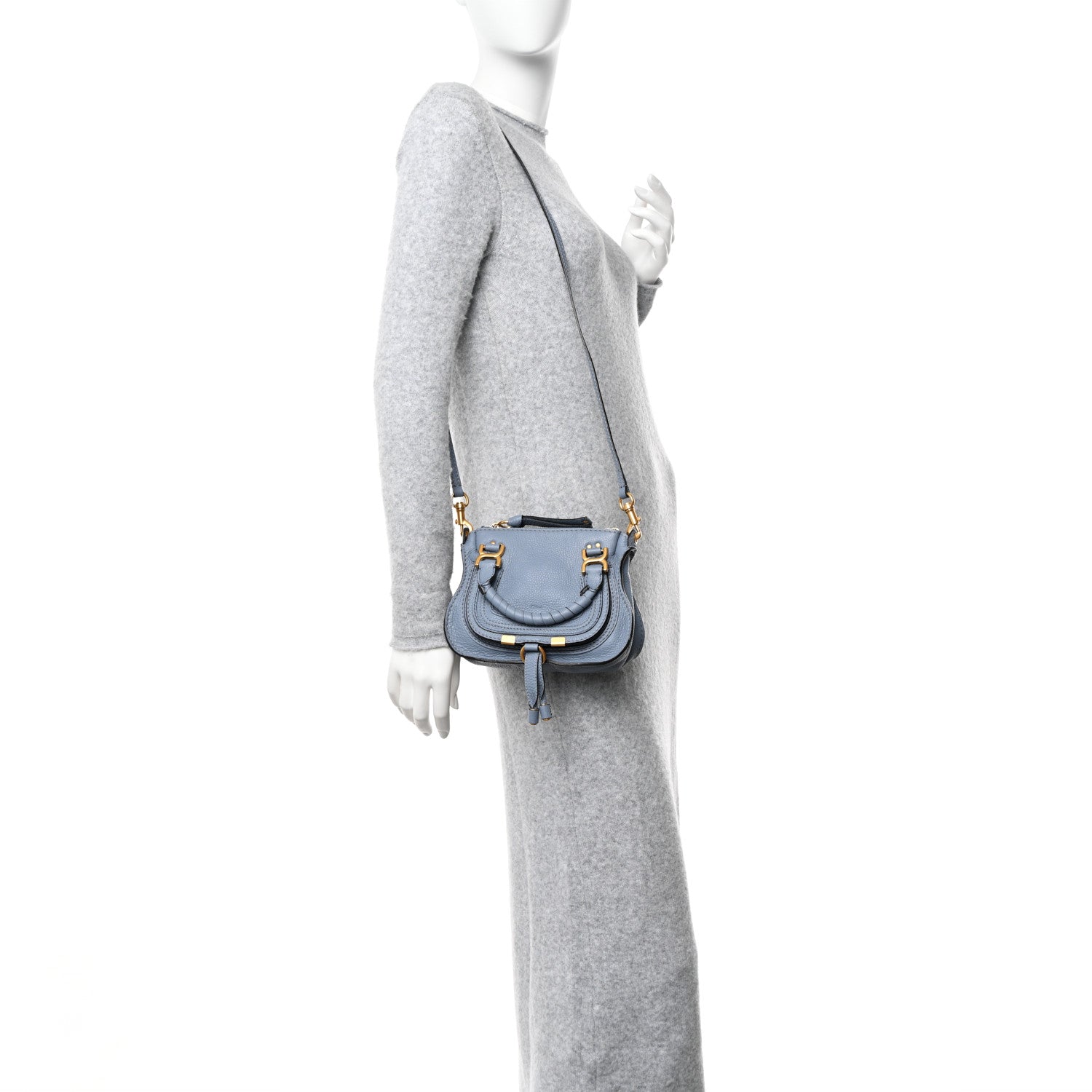 Chloe Calfskin Mini Marcie Satchel Washed Blue 2 of 9