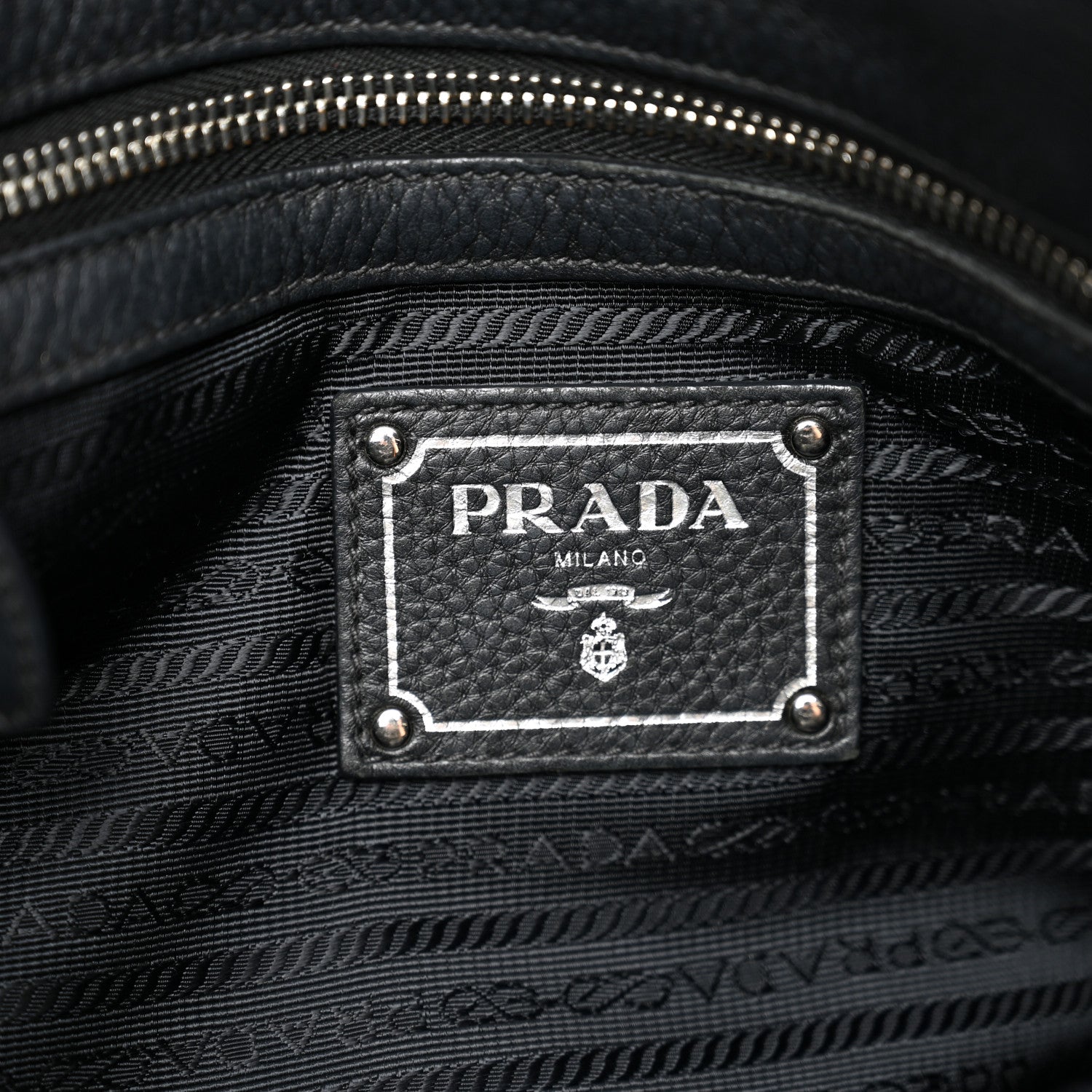 Prada Vitello Daino Tote Black 6 of 14