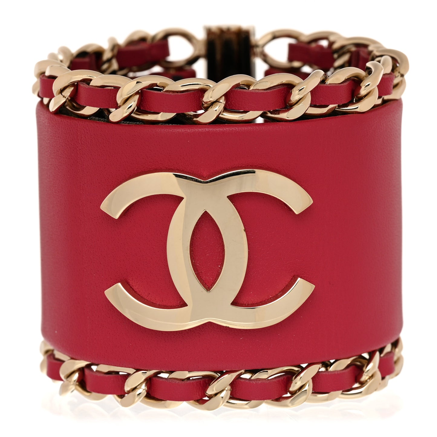 Lambskin Chain CC Cuff S Pink Gold