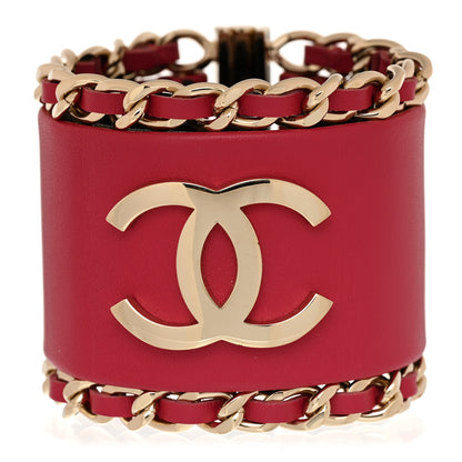 Chanel Lambskin Chain CC Cuff S Pink Gold 1 of 6