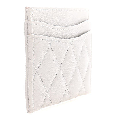 Chanel Caviar Quilted Card Holder Light Grey 3 of 9