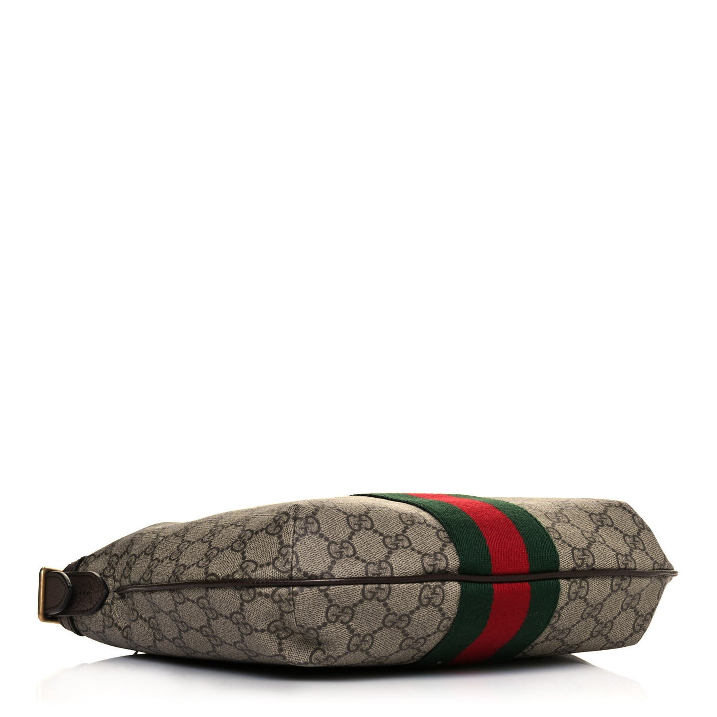 GG Supreme Monogram Web Small Ophidia Half Moon Hobo Brown