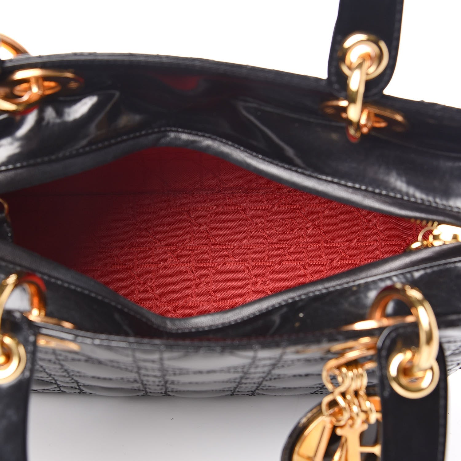 Christian Dior Patent Cannage Medium Lady Dior Black 5 of 11