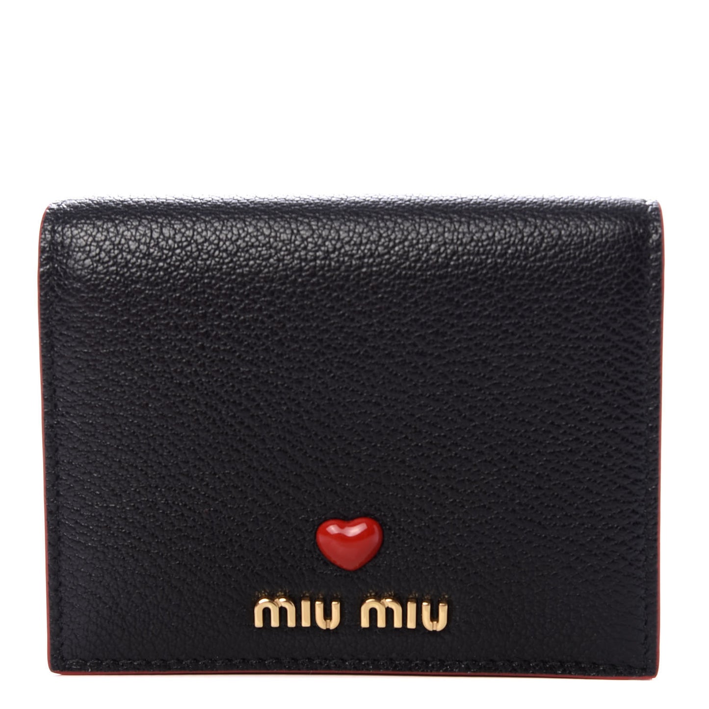 Goatskin Madras Love Small Wallet Black