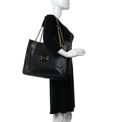 Gucci Calfskin Large Horsebit 1955 Tote Bag Black 2 of 12