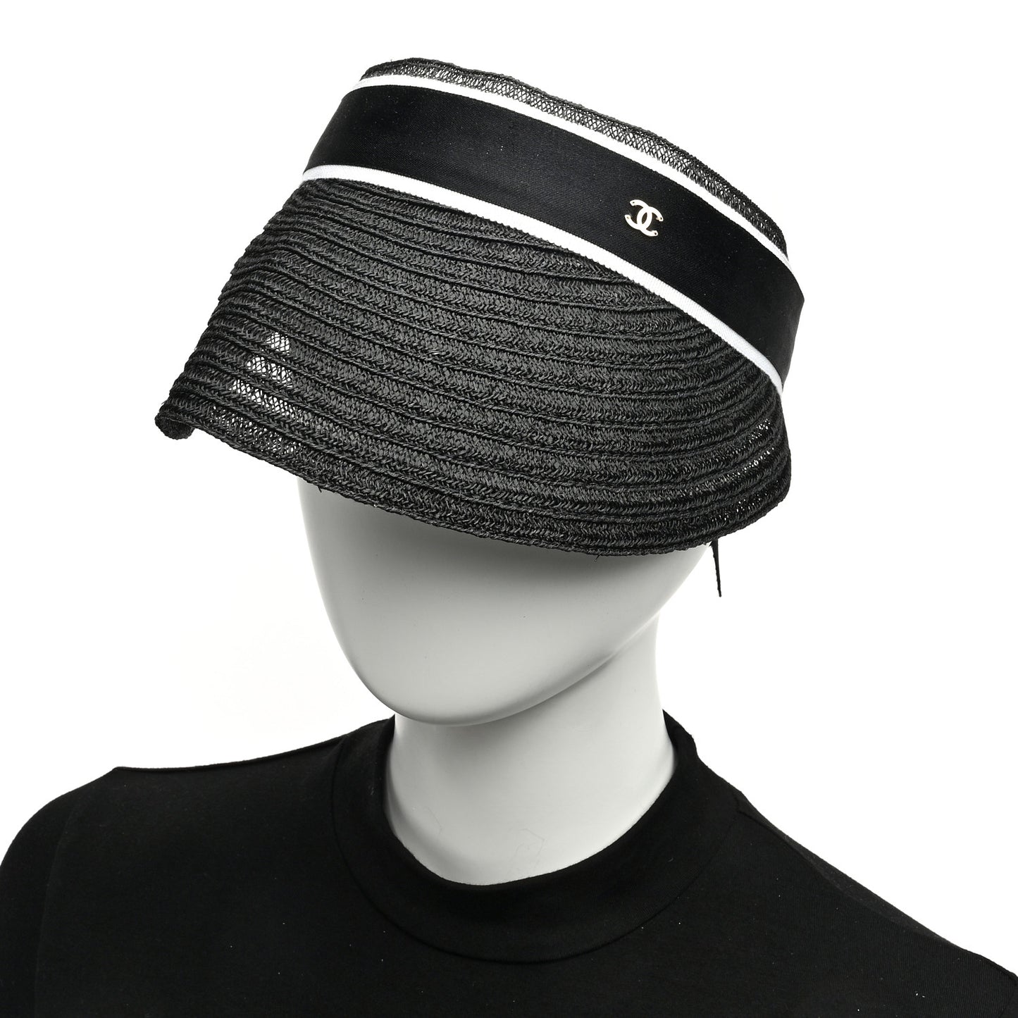 Abaca Cotton Ribbon Visor S Black