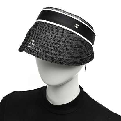 Chanel Abaca Cotton Ribbon Visor S Black 7 of 7
