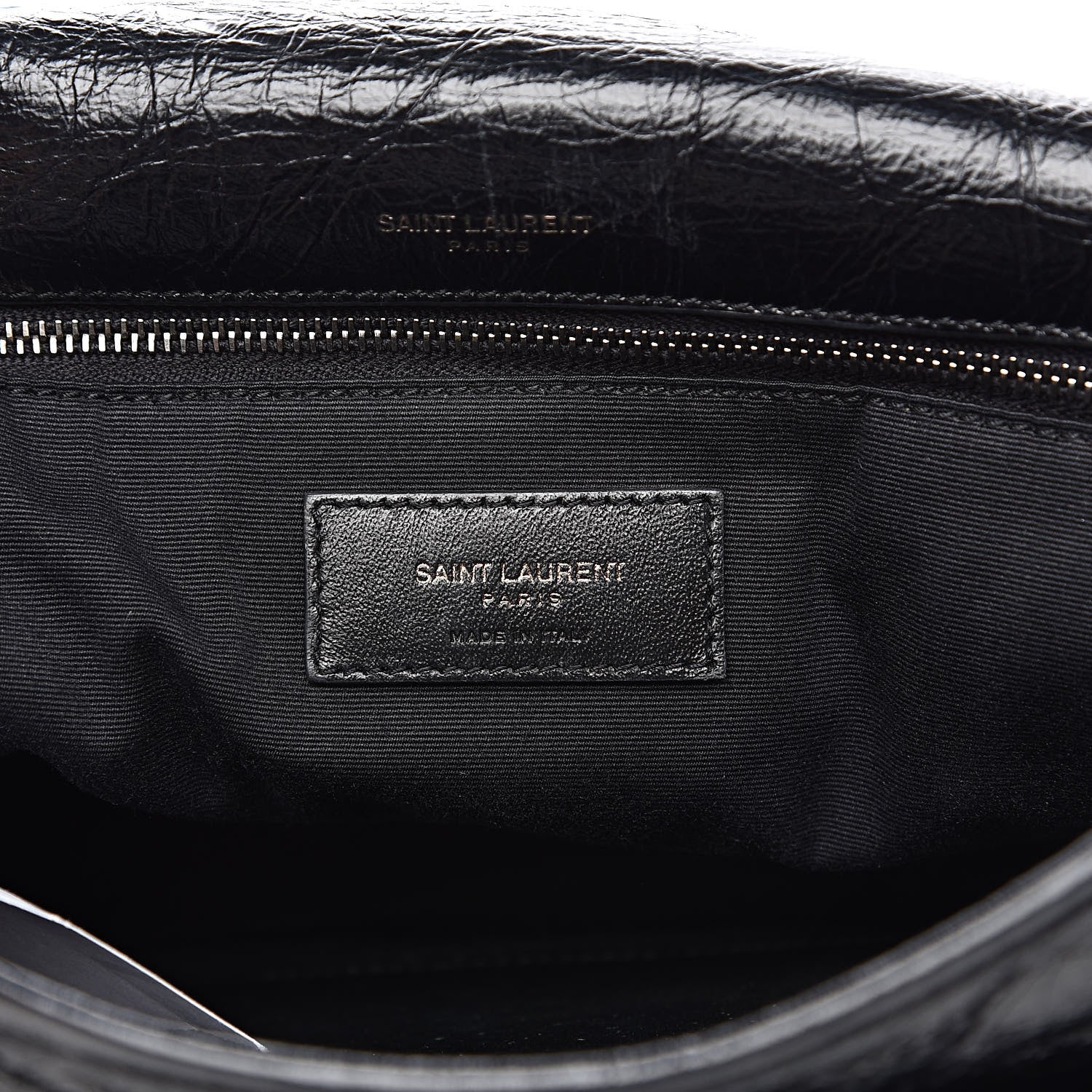 Saint Laurent Crinkled Calfskin Matelasse Monogram Medium Niki Chain Satchel Black 7 of 11