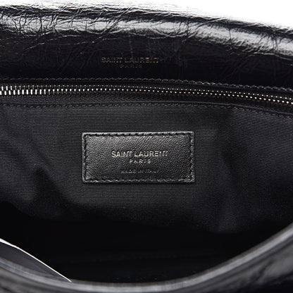 Saint Laurent Crinkled Calfskin Matelasse Monogram Medium Niki Chain Satchel Black 7 of 11
