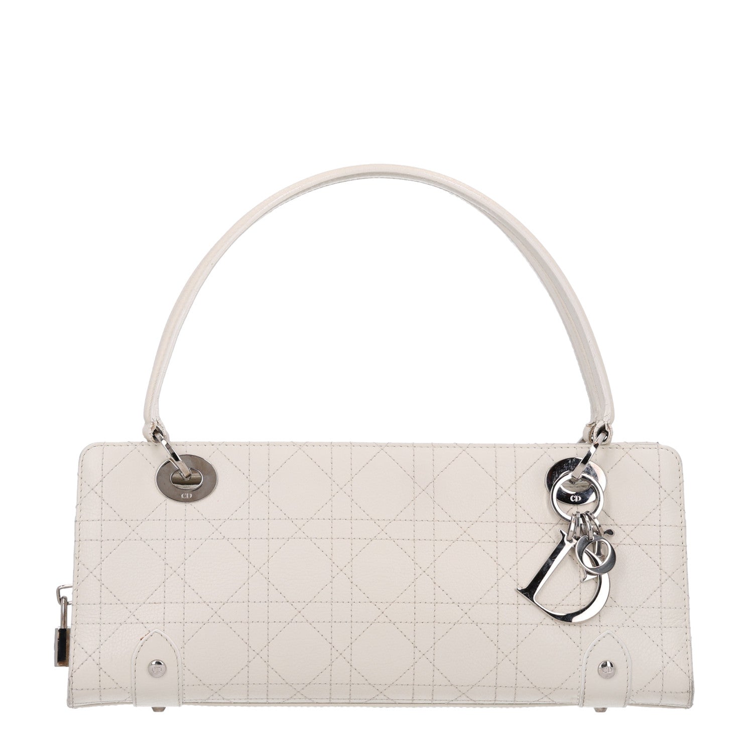 Christian Dior Calfskin Cannage Stitched East West Lady Dior White 1 of 9