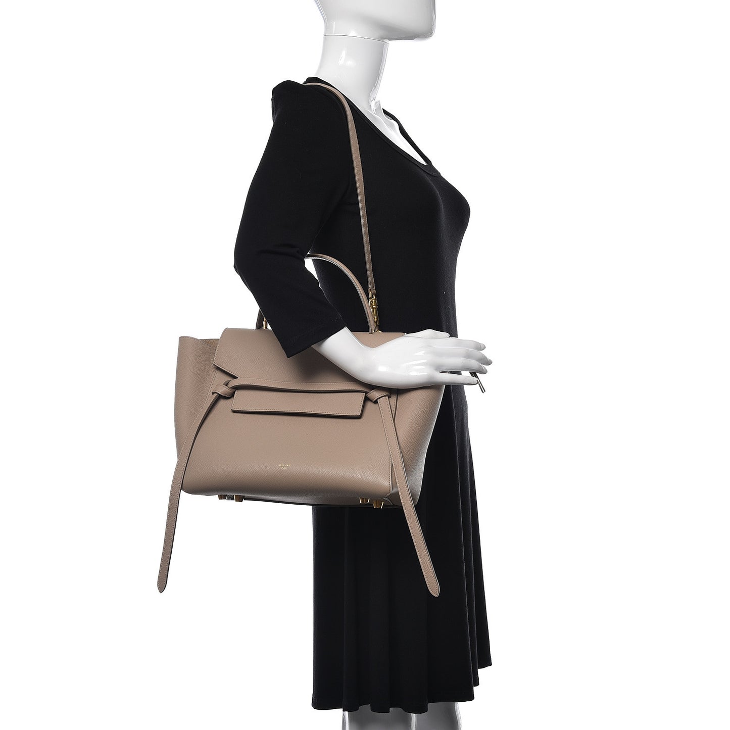 Grained Calfskin Mini Belt Bag Light Taupe