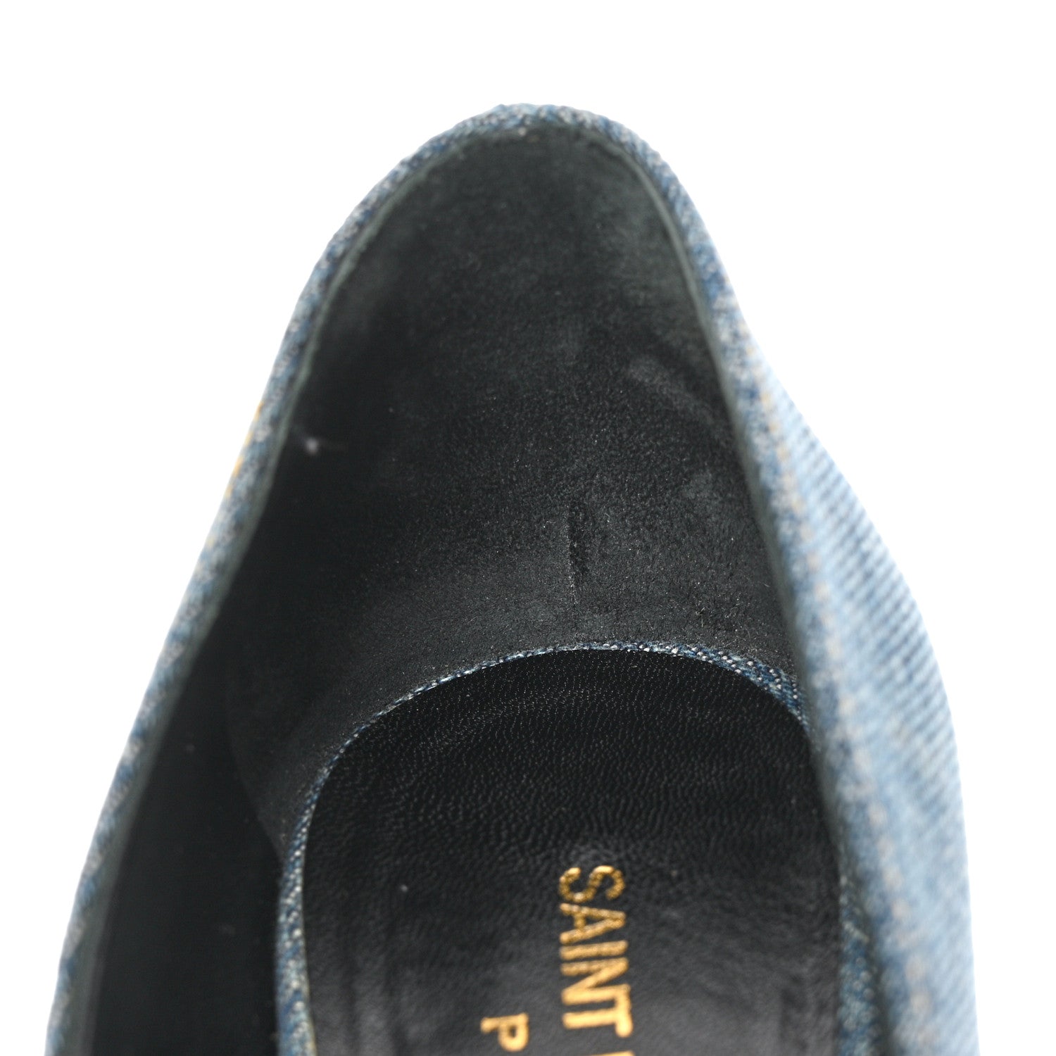 Saint Laurent Denim Classic Paris Escarpin V 105 Skinny Pumps 37 Light Blue 12 of 12
