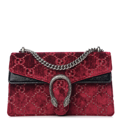 Gucci Velvet Skipper GG Monogram Small Dionysus Shoulder Bag Red Cipria Black 1 of 9