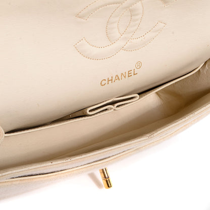 Chanel Jersey Quilted Medium Double Flap Beige 5 of 9
