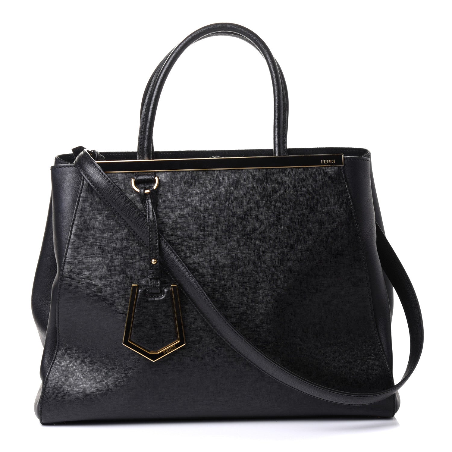 Fendi Vitello Elite Medium 2Jours Tote Black 1 of 14