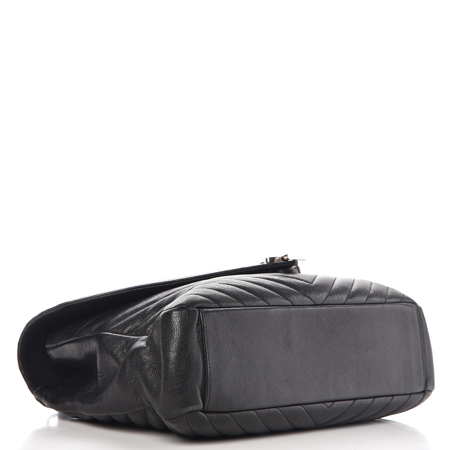 Saint Laurent Sheepskin Matelasse Chevron Monogram Large College Satchel Black 5 of 13