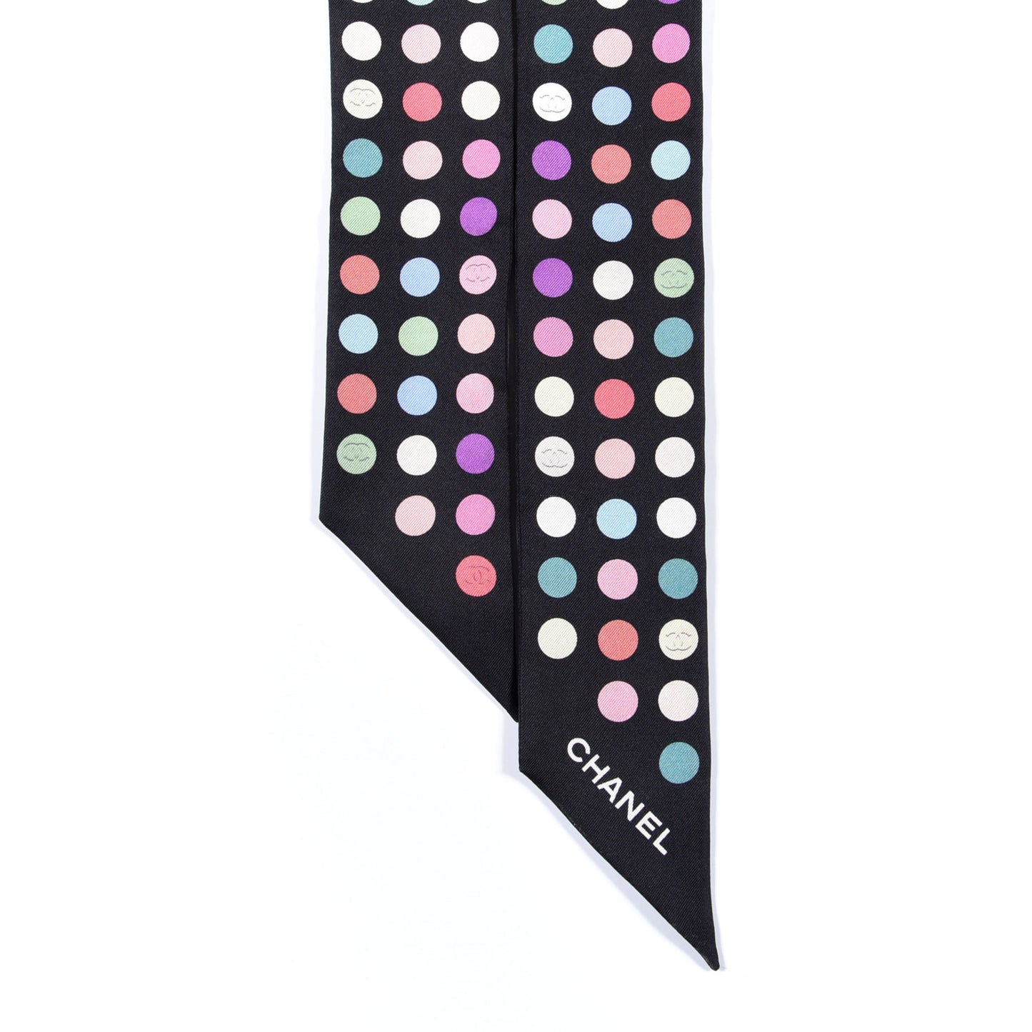 Silk Polka Dot CC Slim Bandeau Black Multicolor