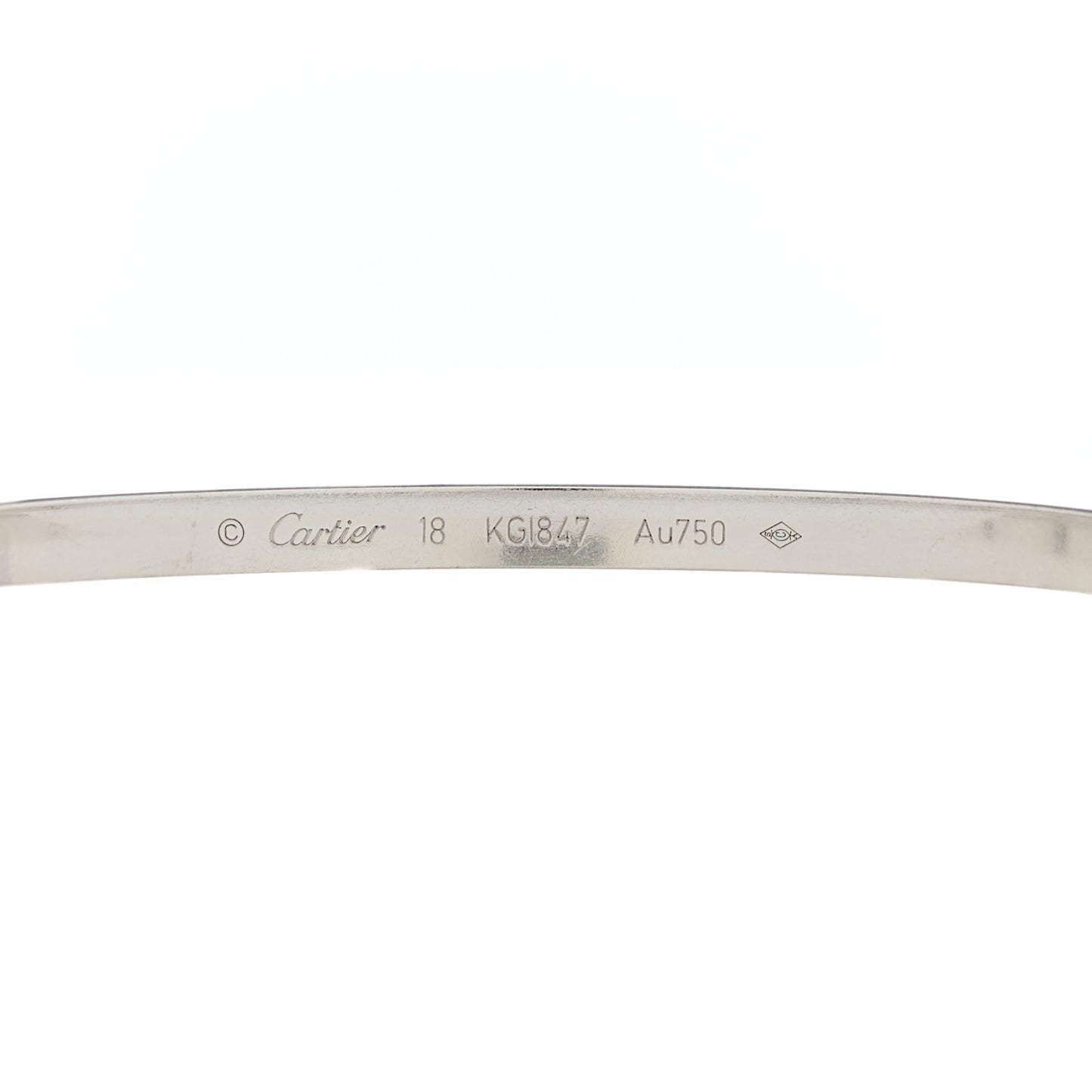 18K White Gold 6 Diamond Small LOVE Bracelet 18