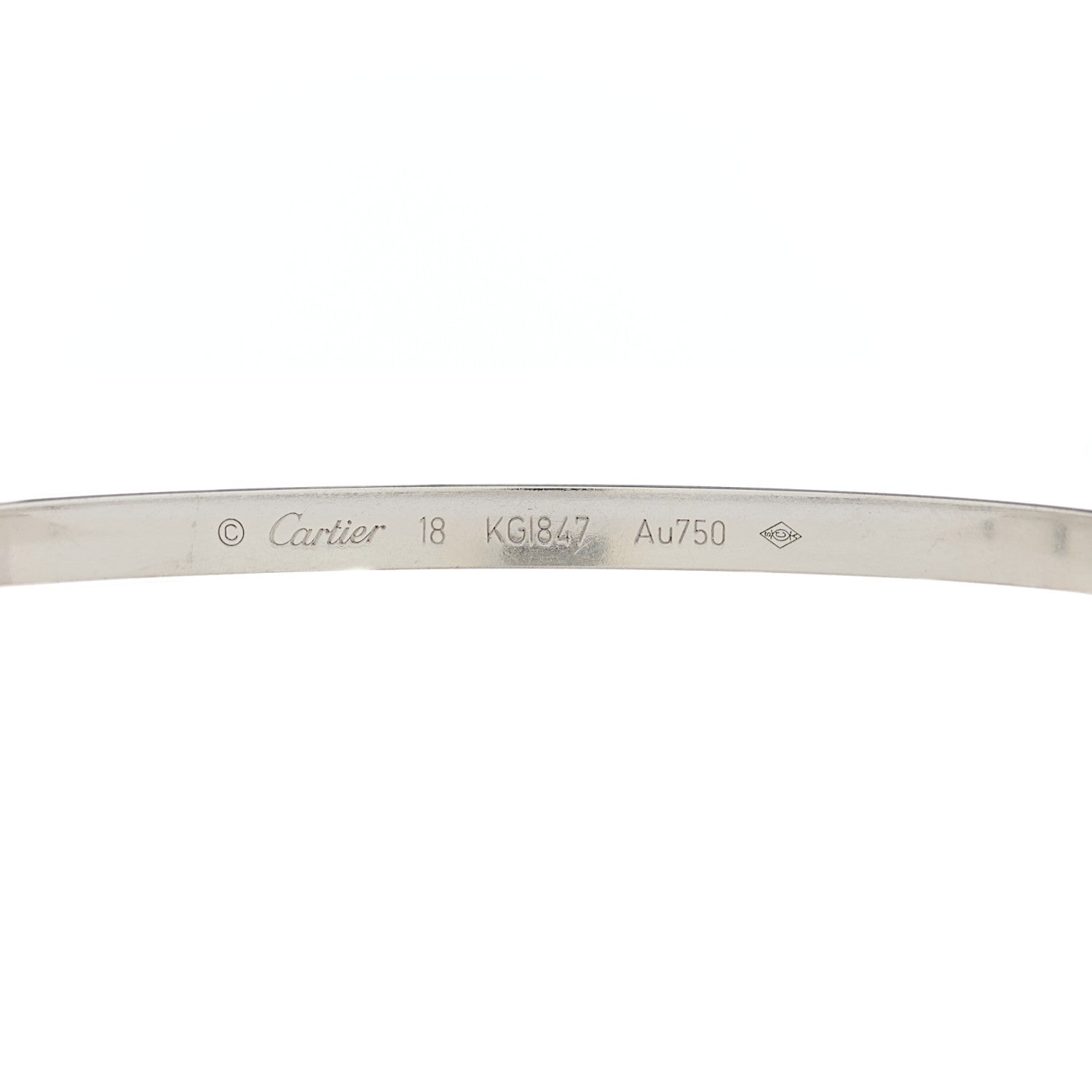 Cartier 18K White Gold 6 Diamond Small LOVE Bracelet 18 6 of 7
